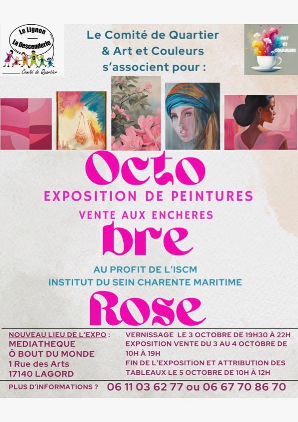 Octobre rose : vente aux enchères au profit de l'ISCM - Du 3 au 5 octobre